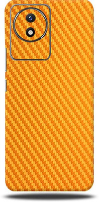 Mclaxa VIVO Y02 4G, Golden Carbon Fibre For Vivo Y 02 4g, vivo y02 4g Mobile Skin(Golden Carbon Fibre (Mobile Skin With camera protector (Back + Camera + Side))