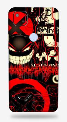 LAMHA Google Pixel 4a Mobile Skin(Ultra Super Red Graffiity skin With High Matte Finish., Mobile Skin (Back+Side+Camera))