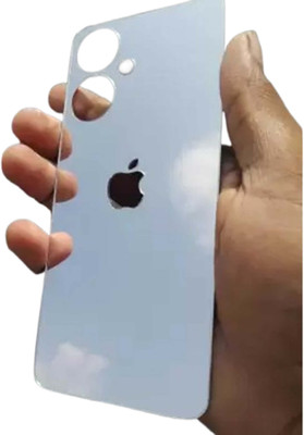 GPTECK Samsung Galaxy F14 Glossy Silver Glass Finish Back Panel Skin with Apple Logo Mobile Skin(Silver)