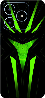 SkinoMania Realme Narzo N63 5G Mobile Skin(Black Green Abstract Multicolor Mobile Skin)