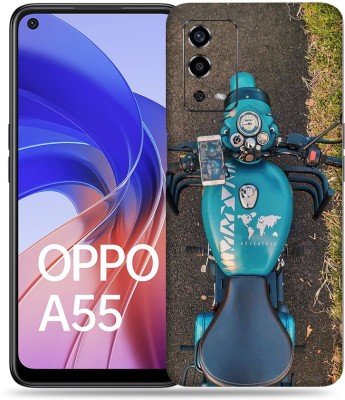 SkinoMania Oppo-A55 Mobile Skin(Multicolour Bullet Royal Enfield On Trip)