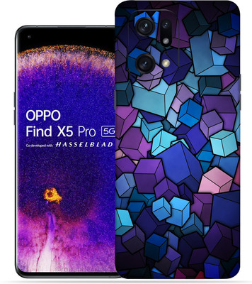 Skinex Oppo Find x5 pro 5g, Cube Vector Mobile Skin(Multicolor Mobile Skin With camera protector (Back + Camera + Side))