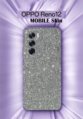 BugguSkin OPPO Reno 12 5G Mobile Skin(Ulltra Super Sparkling Grey Glitter Skin With High Matte Finish., Mobile Skin (Back+Side+Camera))