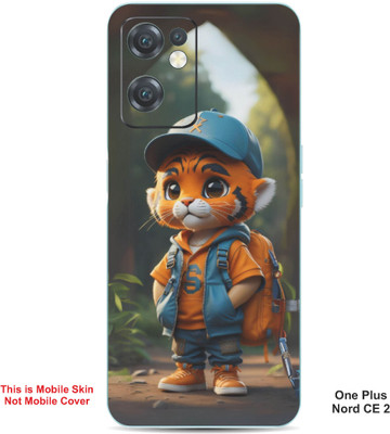 VYBE The Smart Choice One Plus Nord CE 2 Tiger Cartoon Embossed Mobile Skin(Ruddy Brown 33)