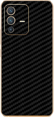 candeal mart vivo V23 5G carbon fiber 3D back skin / sticker wrap / Protective film Mobile Skin(Black)