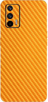 TJ CREATION Realme X7 MAX 5G Mobile Skin(Ultra Super Golden Carbon Fiber With High Matte Finish.)