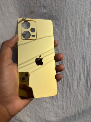 TWUAOP REDMI NOTE 12 PRO PLUS 5G MIRROR BACK PANNEL ACRYLIC SHEET APPLE Mobile Skin(Gold)