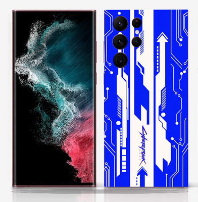 SkinoMania Samsung Galaxy S22 Ultra Mobile Skin(Blue-Krishna Multicolor Mobile skin)
