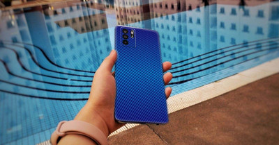 BugguSkin Oppo Reno6 Z Mobile Skin(Ulltra Super Royal Blue Carbon foriber Skin With High Matte Finish., Mobile Skin (Back+Side+Camera))