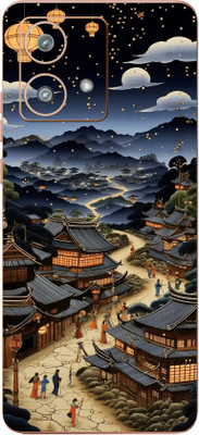 yug emporium Motorola Edge 40 Neo China Town 9D Premium Theme Full Back & Side Coverage Mobile Skin(Multicolor)