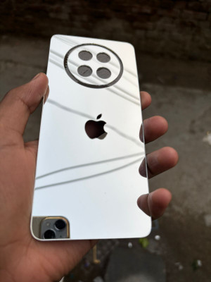 TWUAOP REALME 13 PLUS 5G MIRROR BACK PANNEL ACRYLIC SHEET APPLE Mobile Skin(Silver)