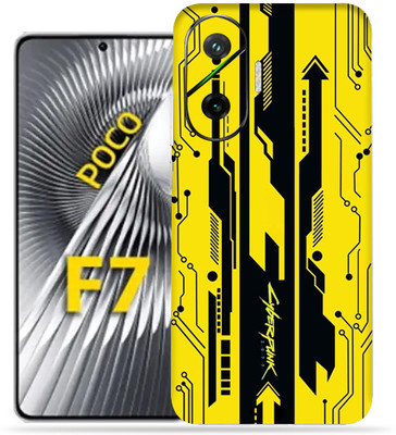 WeCre8 Skin's Xiaomi Poco F7 5g Premium Vinyl Mobile Skin (Multicolor) Mobile Skin(Dark-Yellow-Cyber-2077)