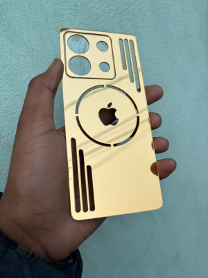 TWUAOP REDMI NOTE 13 5G ACRYLIC MIRROR BACK PANNEL MERO APPLE Mobile Skin(Gold)