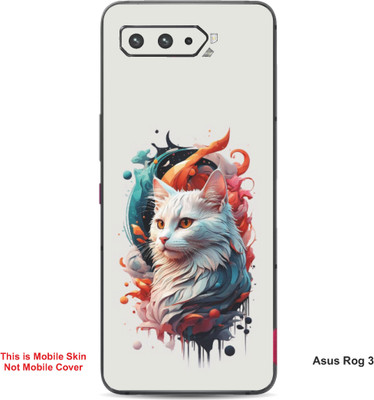 VYBE The Smart Choice Asus Rog 3 Cat Embossed Mobile Skin(Glacial Blue Ice 3)