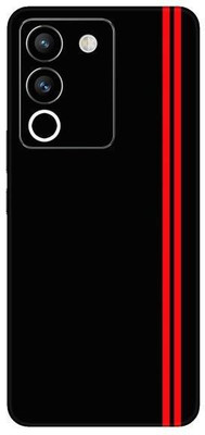 Vcare GadGets Black Matte Red Strips Vivo Y200 5G Mobile Skin(Multicolor)