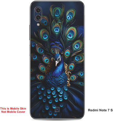 VYBE The Smart Choice Redmi Note 7 S Peacock Embossed Mobile Skin(Chathams Blue 12)