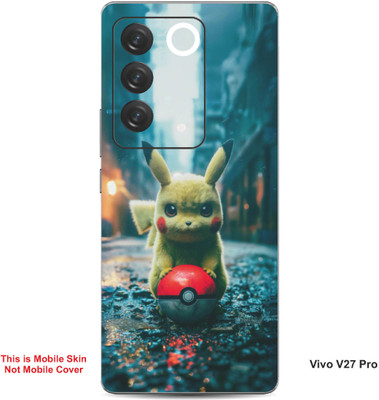 VYBE The Smart Choice Vivo V27 Pro Pikachu Embossed Mobile Skin(Dark Beige B5)