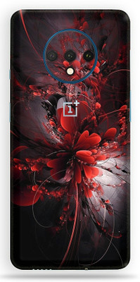 AsSkin Oneplus 7T Mobile Skin(Red Flower Back Skin With High Matte Finish)