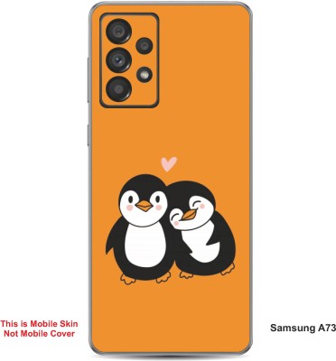 VYBE The Smart Choice Samsung A73 Penguin Embossed Mobile Skin(Fire Orange 3)