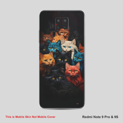 VYBE The Smart Choice Redmi Note 9S Cat Mobile Skin Mobile Skin(Bluish Purple A28)
