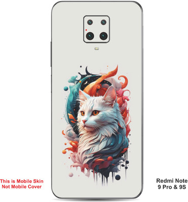 VYBE The Smart Choice Redmi Note 9S Cat Embossed Mobile Skin(Silver Chalice 17)