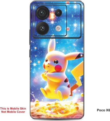 VYBE The Smart Choice Poco X6 Pikachu Embossed Mobile Skin(Denim Blue A3)