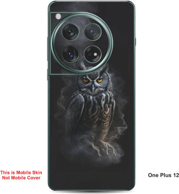 VYBE The Smart Choice One Plus 12 Owl Embossed Mobile Skin(Dark Black 34)