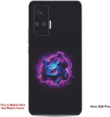 VYBE The Smart Choice Vivo X50 Pro Bulbasaur Pokemon Embossed Mobile Skin(Warm Purple B8)