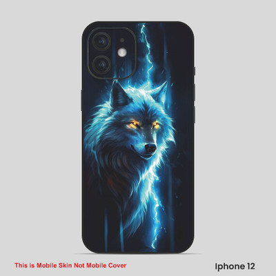 VYBE The Smart Choice iPhone 12 Wolves Embossed Mobile Skin(Power Blue 10)