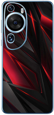 FCS Huawei P60 Art Printed Back skin Mobile Skin(Red Black Texture)