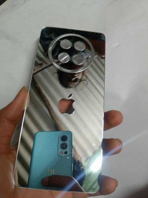 TWUAOP REALME 13 PRO PLUS 5G MIRROR BACK PANNEL ACRYLIC SHEET APPLE Mobile Skin(Silver)