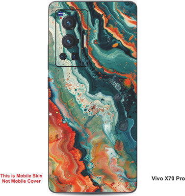 VYBE The Smart Choice Vivo X70 Pro Abstract Embossed Mobile Skin(Greenush Blue 13)