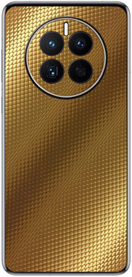 FCS Huawei Mate 50 Printed Back skin Mobile Skin(Carbon Fiber Gold Texture)