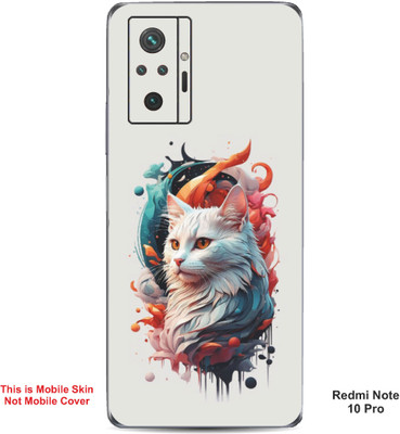 VYBE The Smart Choice Redmi Note 10 Pro Cat Embossed Mobile Skin(Silver Chalice 18)