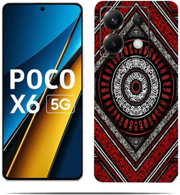 BugguSkin POCO X6 5G Mobile Skin(Ultra Super Multicolor Red Skin With HiighQuality MatteFinish_thanks)