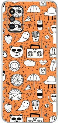 FCS Samsung Galaxy F52 5G Printed Back skin Mobile Skin(Yellow Pattern Skin)