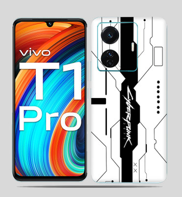 SkinoMania Vivo T1 Pro (5g) Mobile Skin(Simple-White-Cyber B&W Mobile skin)