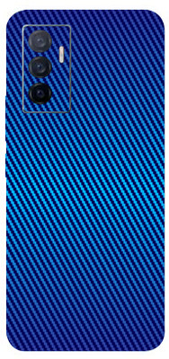 Pochanki Vivo V23e 5G, vivo v23e 5g Mobile Skin(Ultra Super Mettalic Blue Carbon Fiber Skin With Matte Finish.)