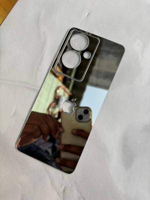 TWROP OPPO A79 5G ACRYLIC MIRROR APPLE LOGO Mobile Skin(Silver)