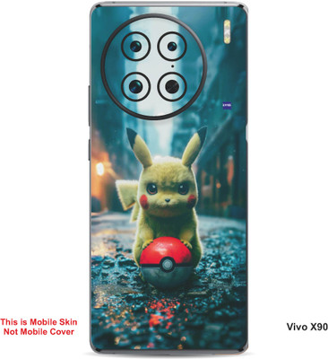 VYBE The Smart Choice Vivo X90 Pikachu Embossed Mobile Skin(Dark Beige B14)
