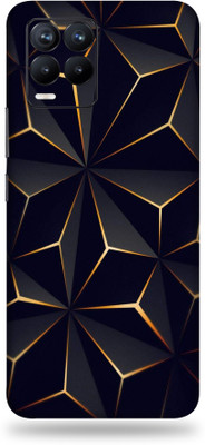 TJ CREATION realme 8 pro, realme 8 pro Mobile Skin(Ultra Super Black Abstract Shape Skin With High Matte Finish, Mobile Skin (Back+Side+Camera))