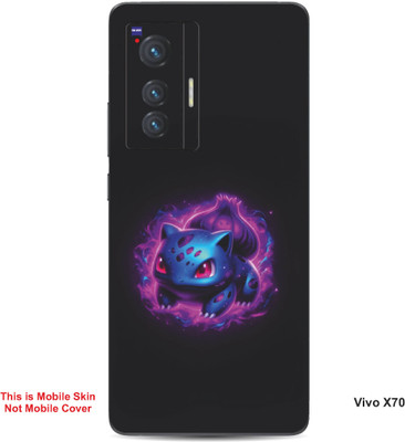 VYBE The Smart Choice Vivo X70 Bulbasaur Pokemon Embossed Mobile Skin(Warm Purple B10)