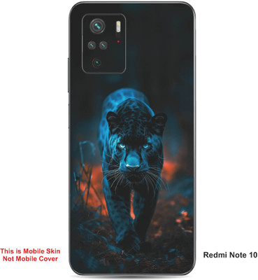 VYBE The Smart Choice Redmi Note 10 Black Panther Mobile Skin(Bluish Cyan 19)
