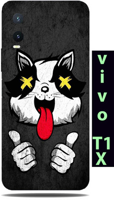 TJ CREATION Vivo T1x Mobile Skin(Ultra Super Crazy Cat Skin With High Matte Finish.)