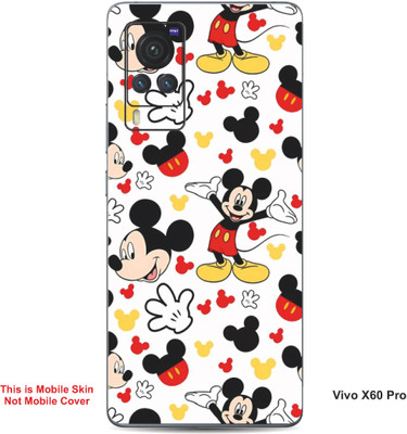 VYBE The Smart Choice Vivo X60 Pro Mickey Mouse Embossed Mobile Skin(Milk White, Black B19)