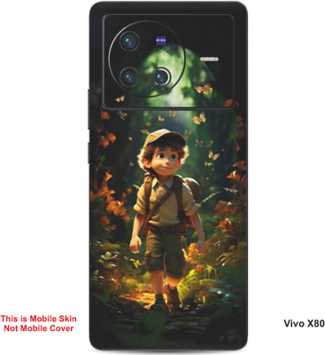 VYBE The Smart Choice Vivo X80 Animated Little Boy Mobile Skin(Light Moss Green B12)