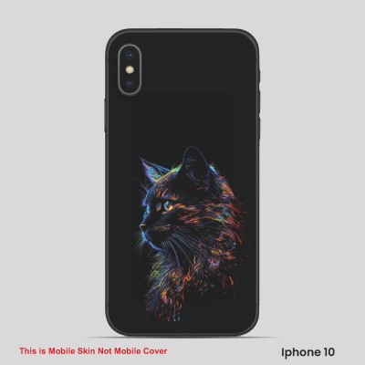 VYBE The Smart Choice iPhone 10 Cat Embossed Mobile Skin(Deep Coffee 1)