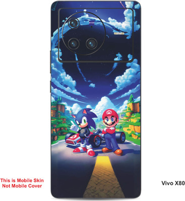 VYBE The Smart Choice Vivo X80 Sonic & Super Mario Embossed Mobile Skin(Blueberry B12)