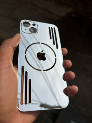 TWUAOP APPLE IPHONE 14 PLUS BACKPPLE IPHONE PANNEL ACRYLIC SHEET MERO APPLE Mobile Skin(Silver)