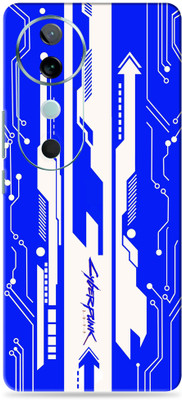 SkinoMania vivo V40 5G Ultra Premium Vinyl Mobile Skin (Multicolor) Mobile Skin(Blue-Cyberpunk)